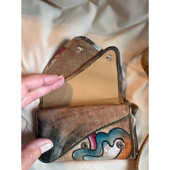 Sam Sam Vintage Hand Painted Crossbody AND Matching Wallet - Picture 9 of 15